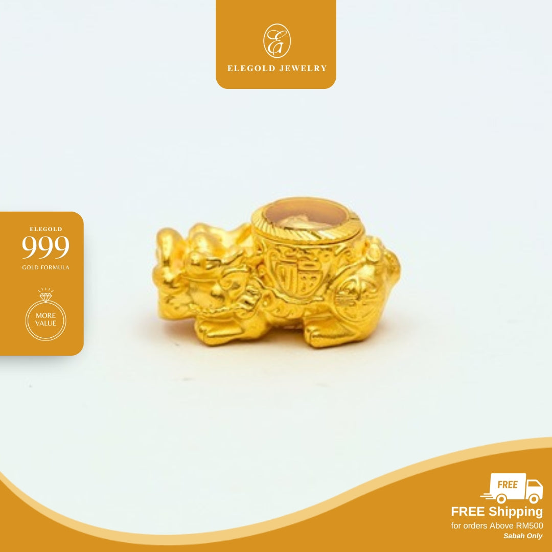 Elegold 999G Pixiu Prosperity Bold Charm Loket Pendant - 20VGX