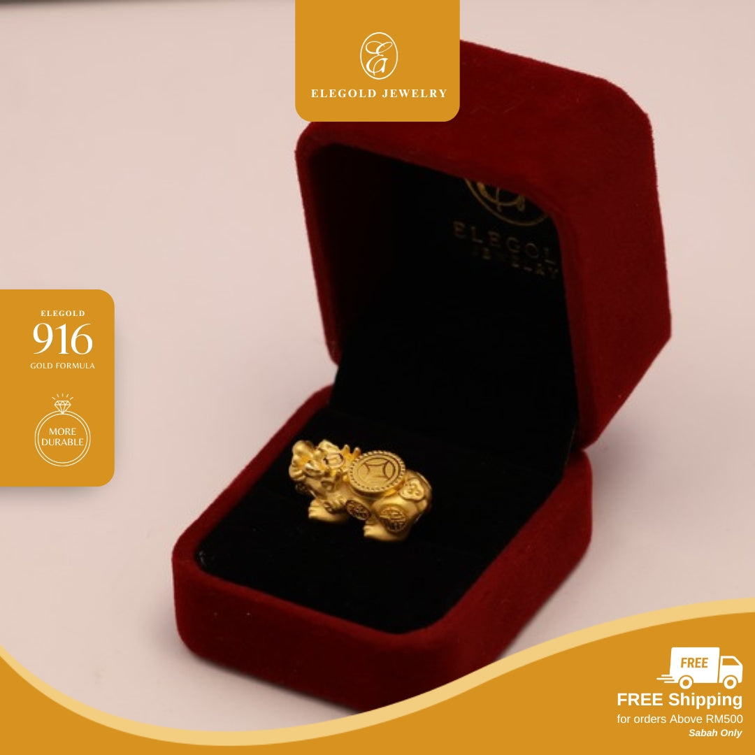 Elegold 999G Pixiu Prosperity Bold Charm Loket Pendant - 20VGY