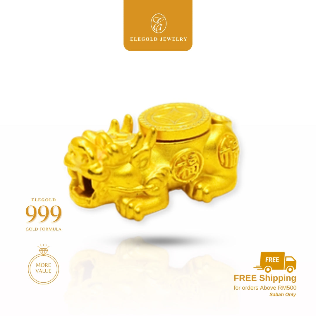 Elegold 999G Pixiu Prosperity Bold Charm Loket Pendant - 20VGY