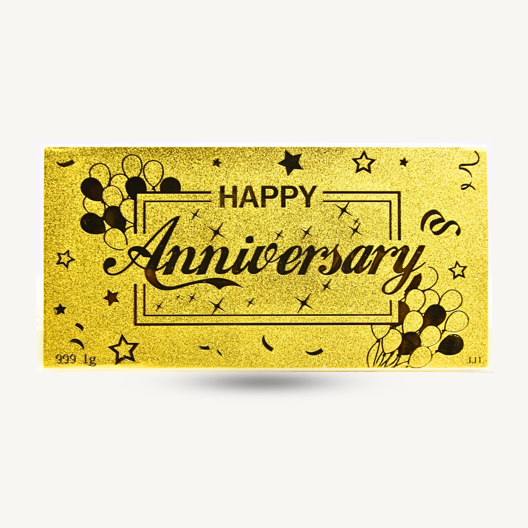 999G/24K 1g Gold Wafer Anniversary