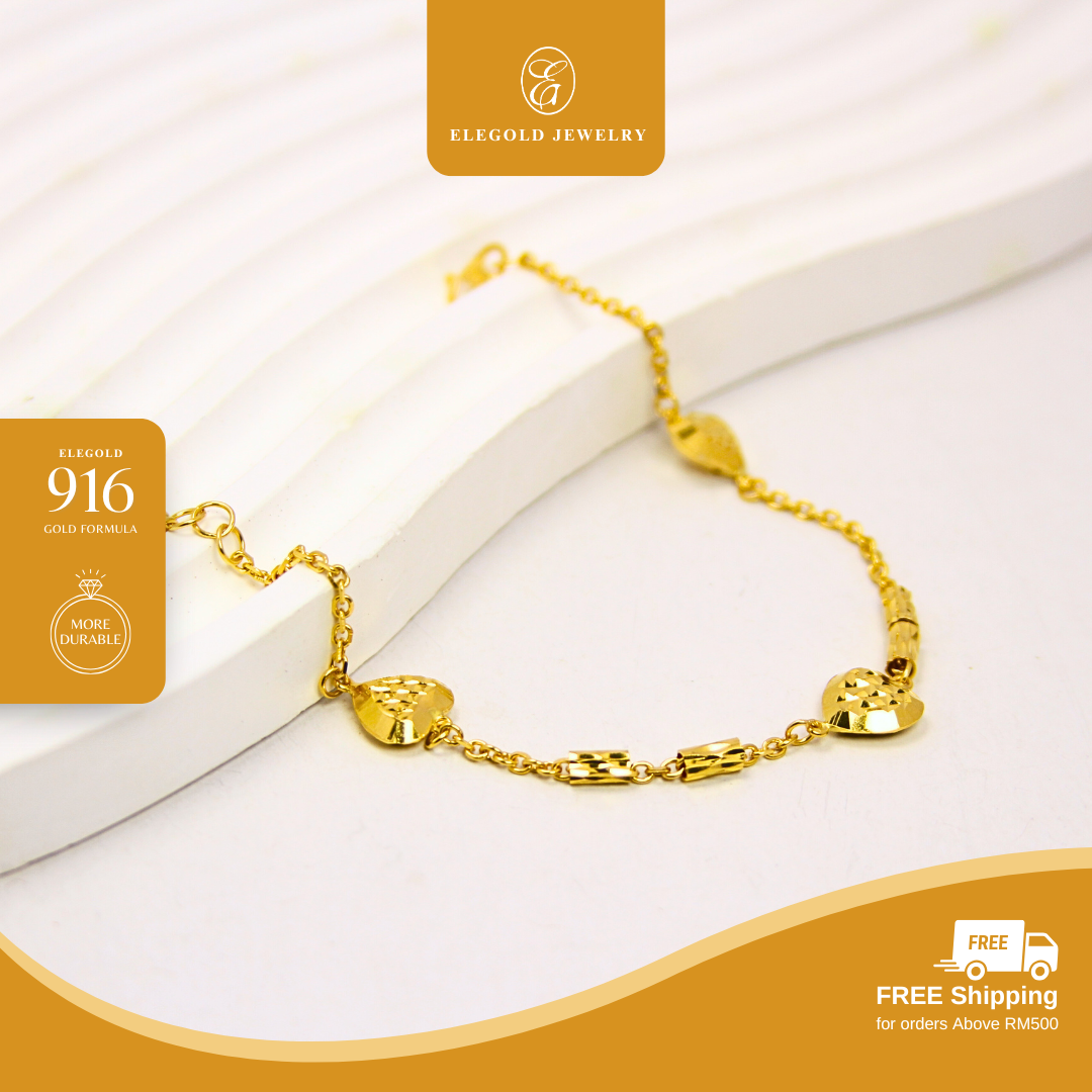 Heart Bracelet RT Sauh Gold Bracelet Elegold
