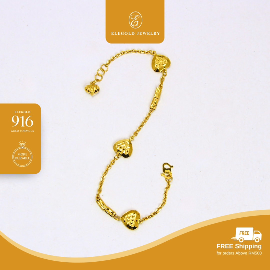 Heart Bracelet RT Sauh Gold Bracelet Elegold