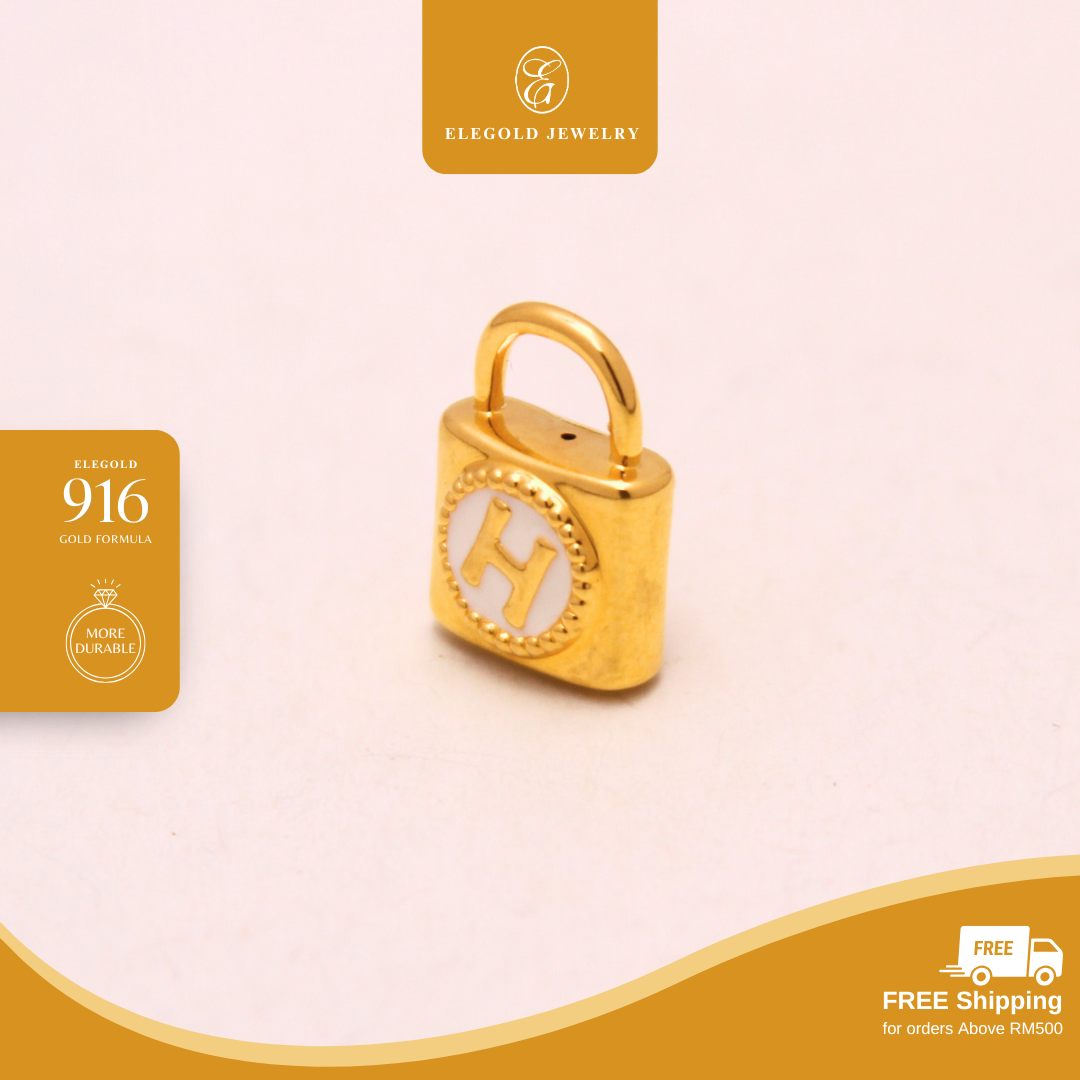 916/22K Gold Hallow Bag Pouch Series Pendant Elegold