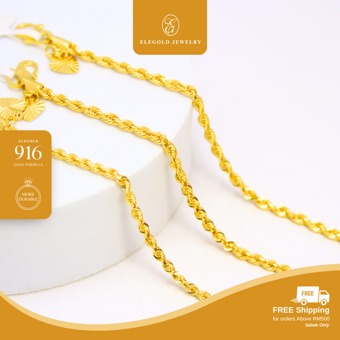 Solid Rope Bracelet Gold Bracelet Elegold