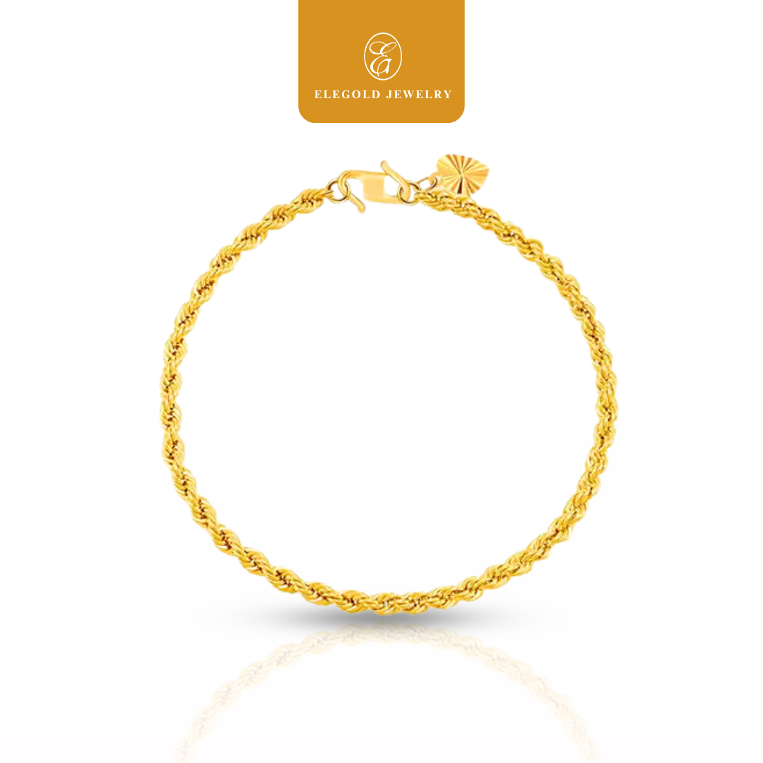 Solid Rope Bracelet Gold Bracelet Elegold