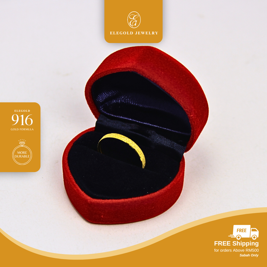 Sand Finish Comfort Fit Wedding Gold Ring Elegold