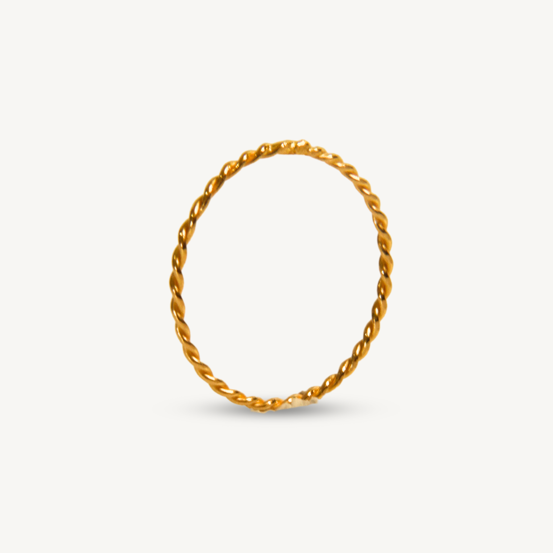 [1g] Minimalist Twist ELEGOLD Handmade Gold Ring Elegold