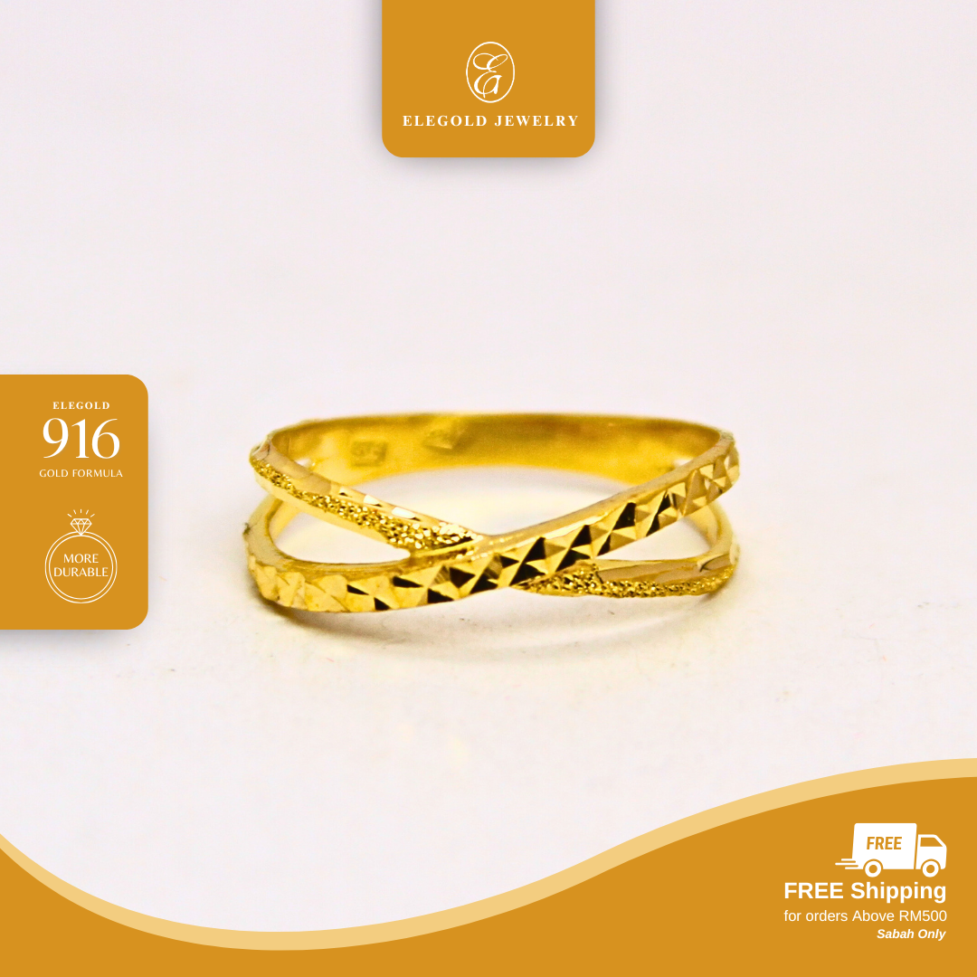 Twisted Fesyen Gold Ring Elegold