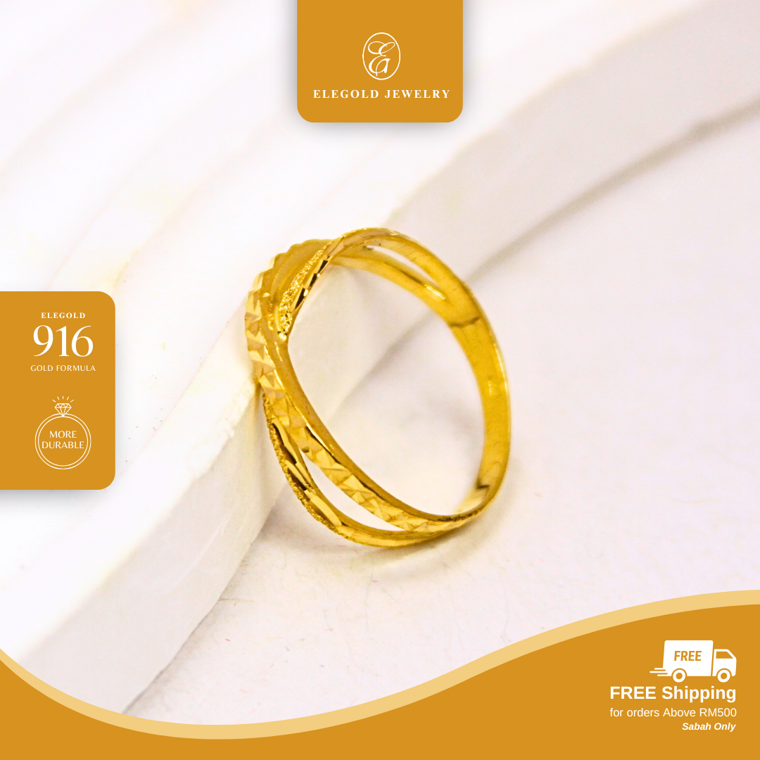 Twisted Fesyen Gold Ring Elegold