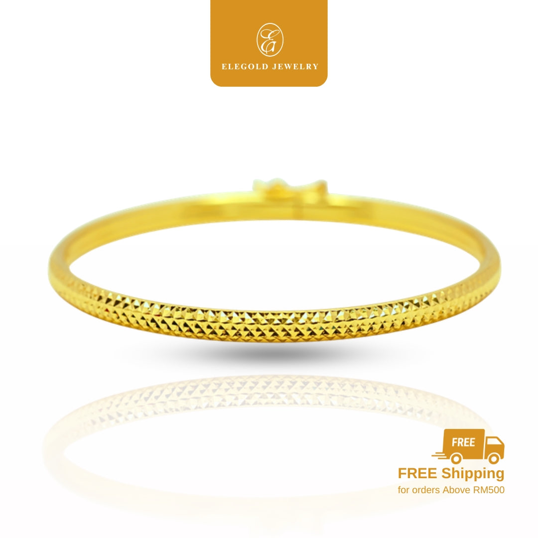 Diamond Cut Trendy Shiny Kilat • Elegold Jewelry • Category: Bracelet Rantai Tangan • 916G