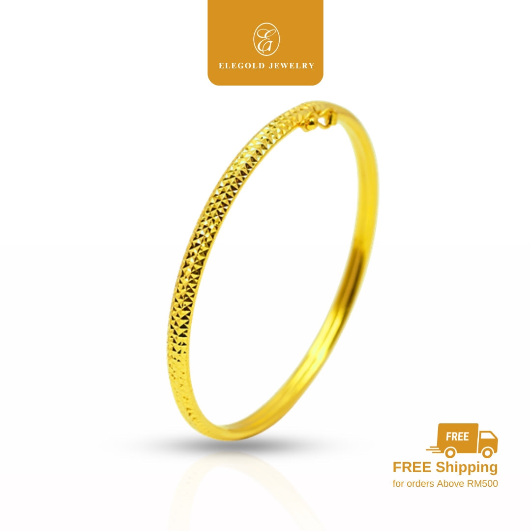 Diamond Cut Trendy Shiny Kilat • Elegold Jewelry • Category: Bracelet Rantai Tangan • 916G