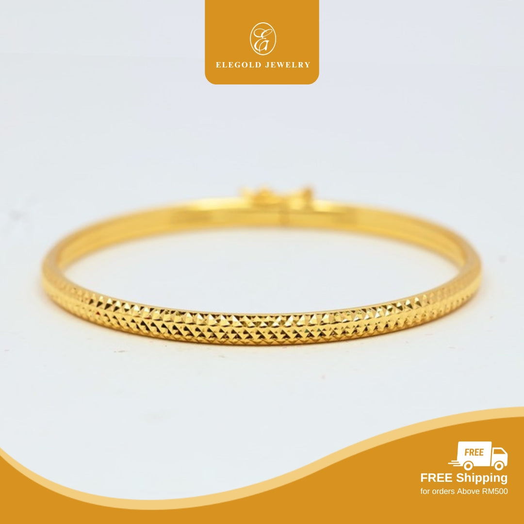 Diamond Cut Trendy Shiny Kilat • Elegold Jewelry • Category: Bracelet Rantai Tangan • 916G
