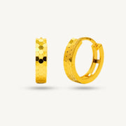 Shattered Ice Plain Mix Hoop • Elegold Jewelry • Category: Earring Subang Anting-Anting • 916G
