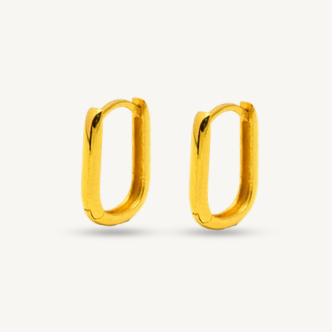 Square Plain Licin Hoop • Elegold Jewelry • Category: Earring Subang Anting-Anting • 916G