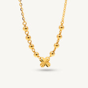 Clover Dangling Mix Sauh Anchor • Elegold Jewelry • Category: Necklace Rantai Leher • 916G