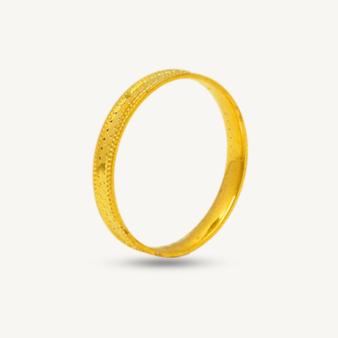 [1g] Shattered Ice 碎碎冰 Solid Ring Wedding • Elegold Jewelry • Category: Cincin Ring • 916G