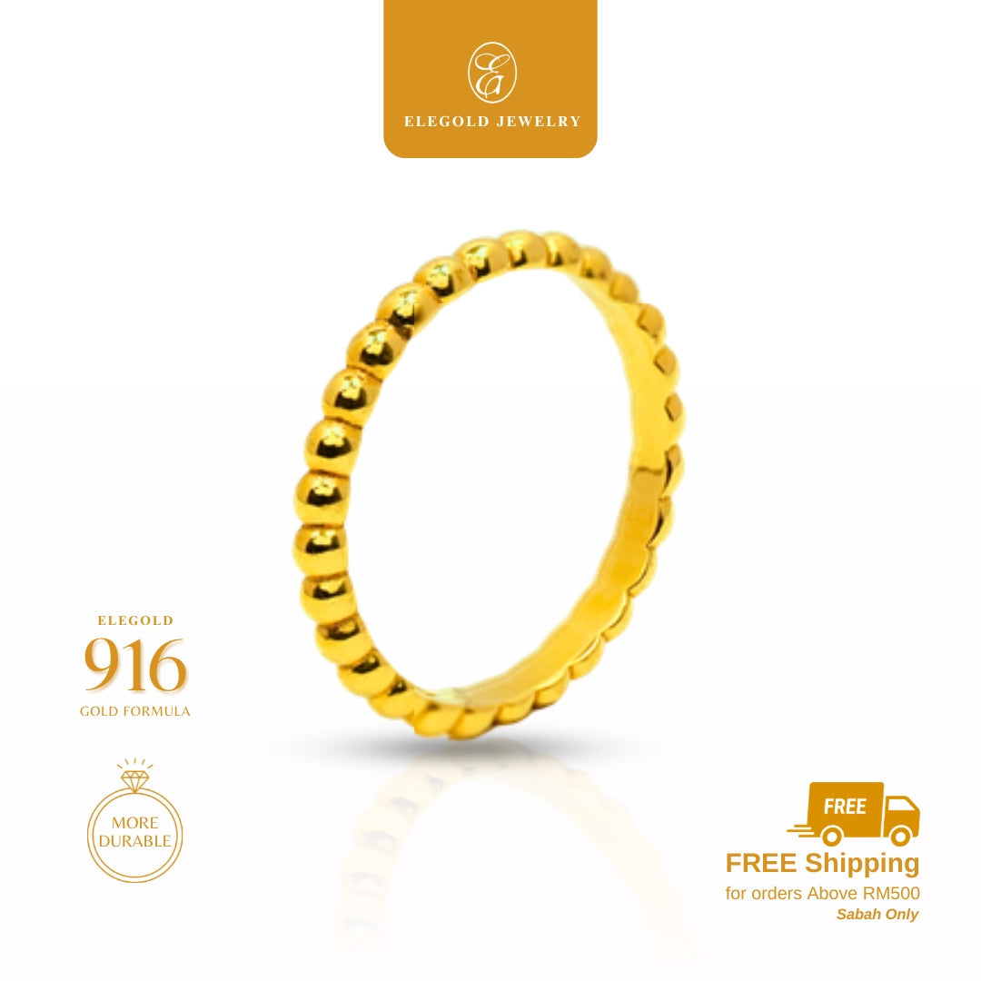 [2g] Boba Plain Licin Solid Padu • Elegold Jewelry • Category: Cincin Ring • 916G