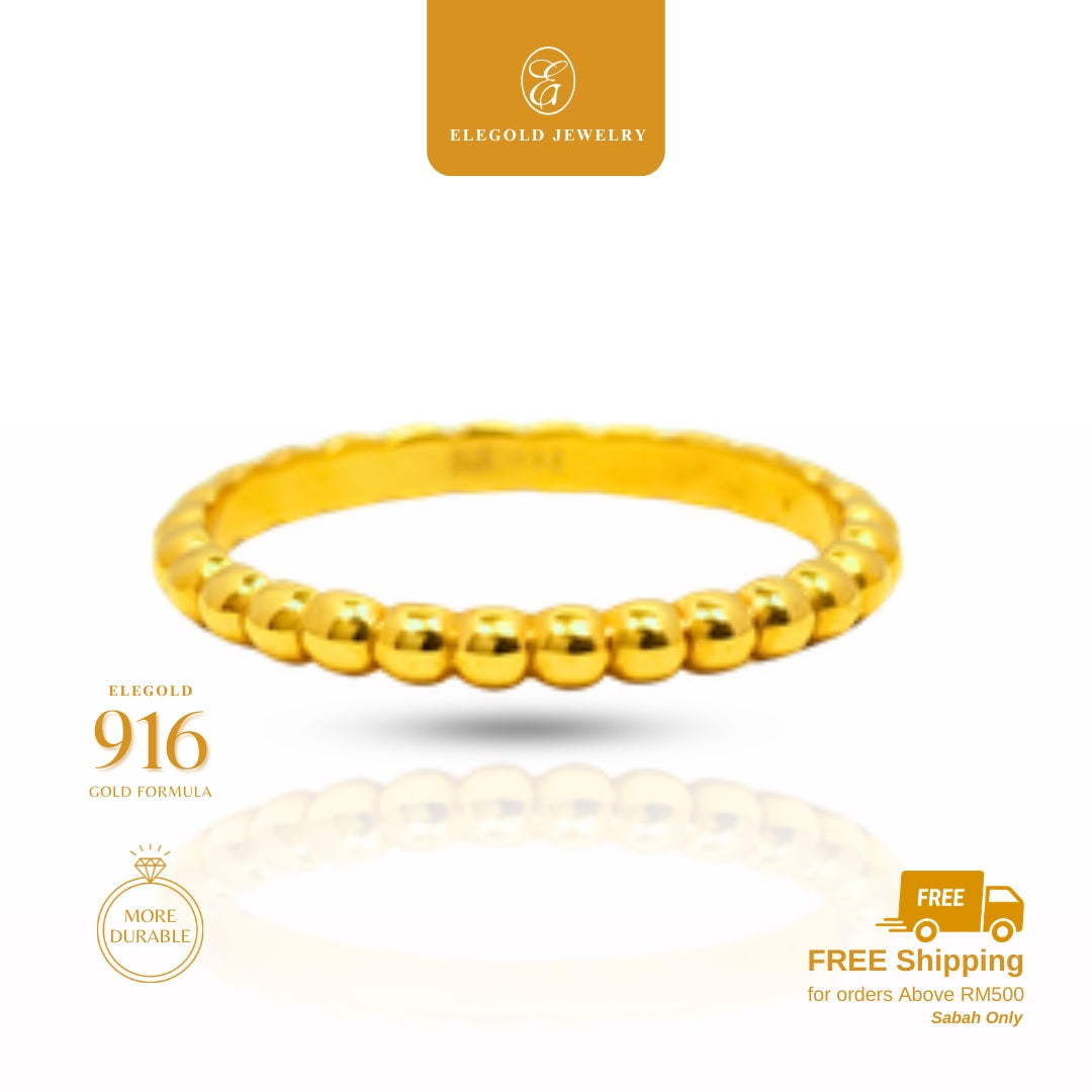 [2g] Boba Plain Licin Solid Padu • Elegold Jewelry • Category: Cincin Ring • 916G