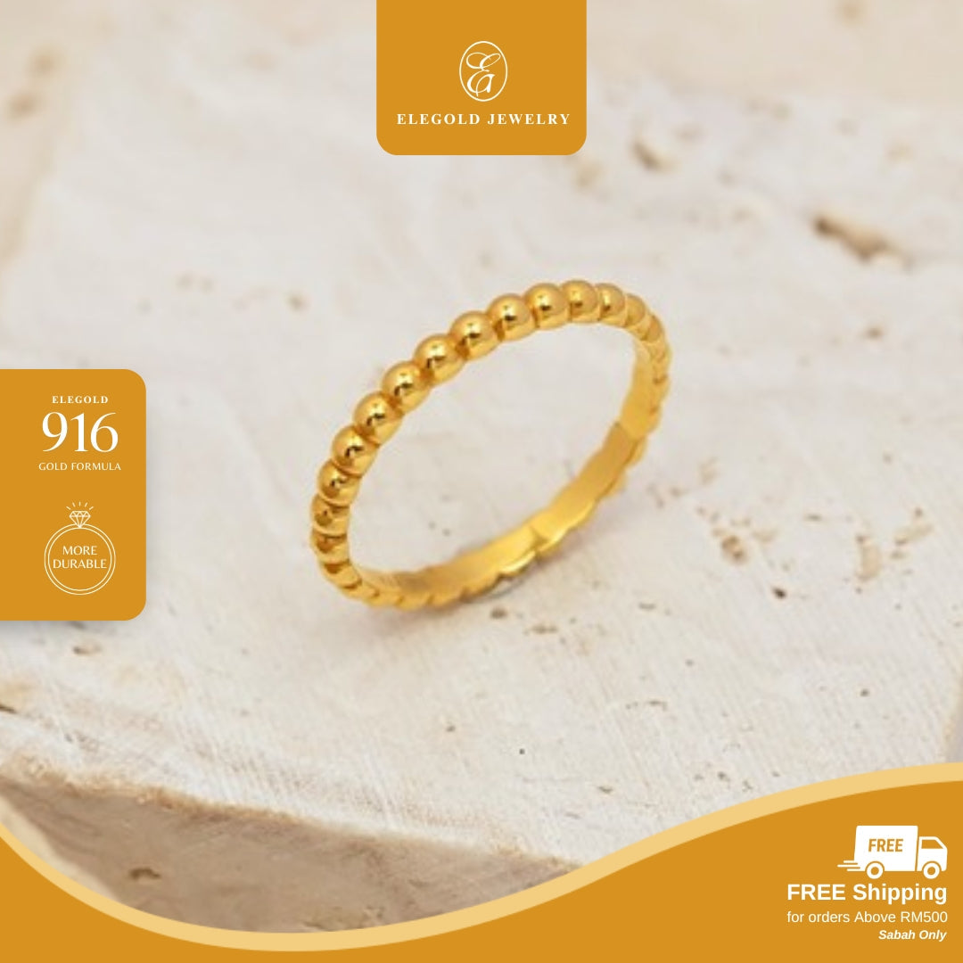 [2g] Boba Plain Licin Solid Padu • Elegold Jewelry • Category: Cincin Ring • 916G