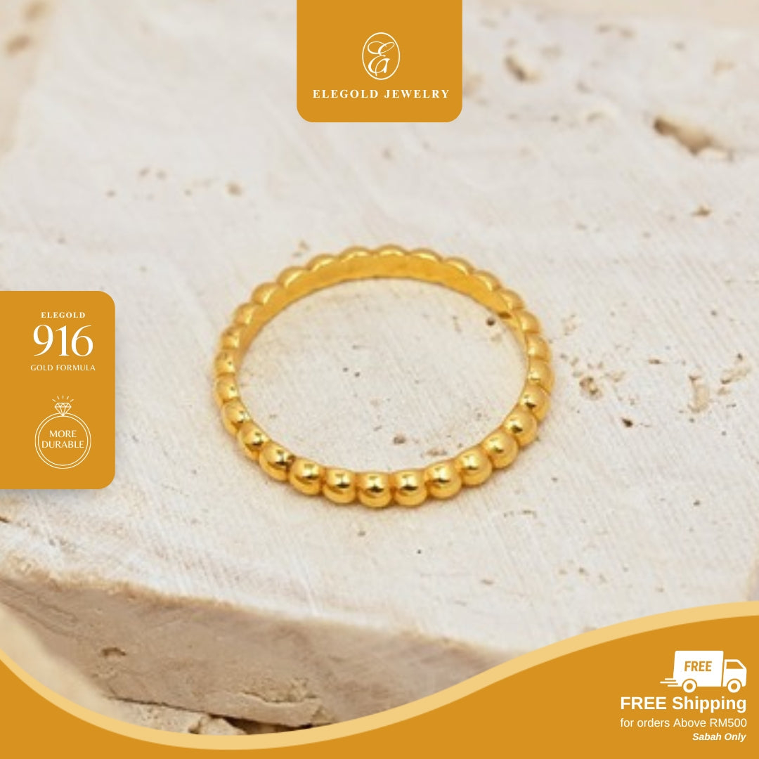 [2g] Boba Plain Licin Solid Padu • Elegold Jewelry • Category: Cincin Ring • 916G