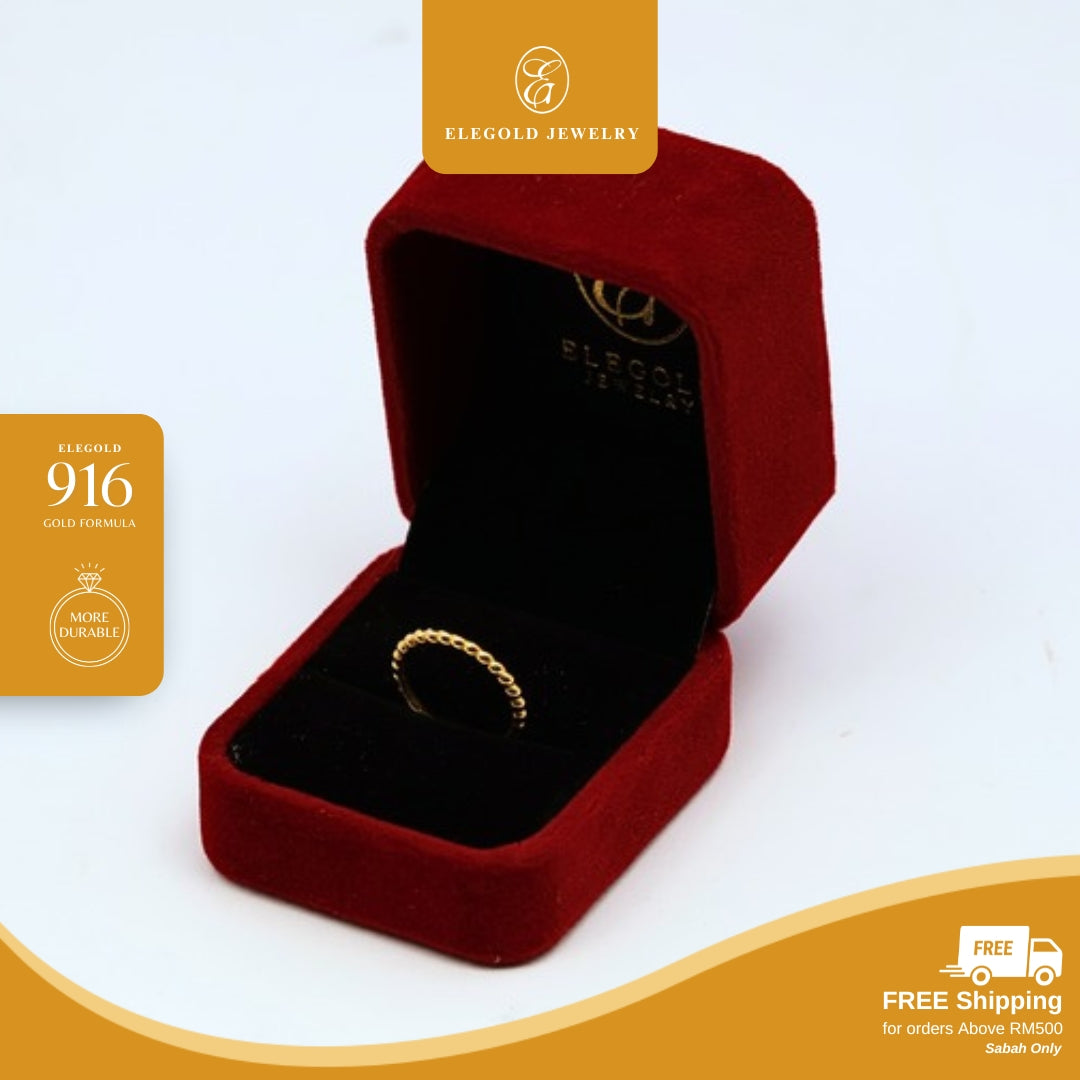 [2g] Boba Plain Licin Solid Padu • Elegold Jewelry • Category: Cincin Ring • 916G