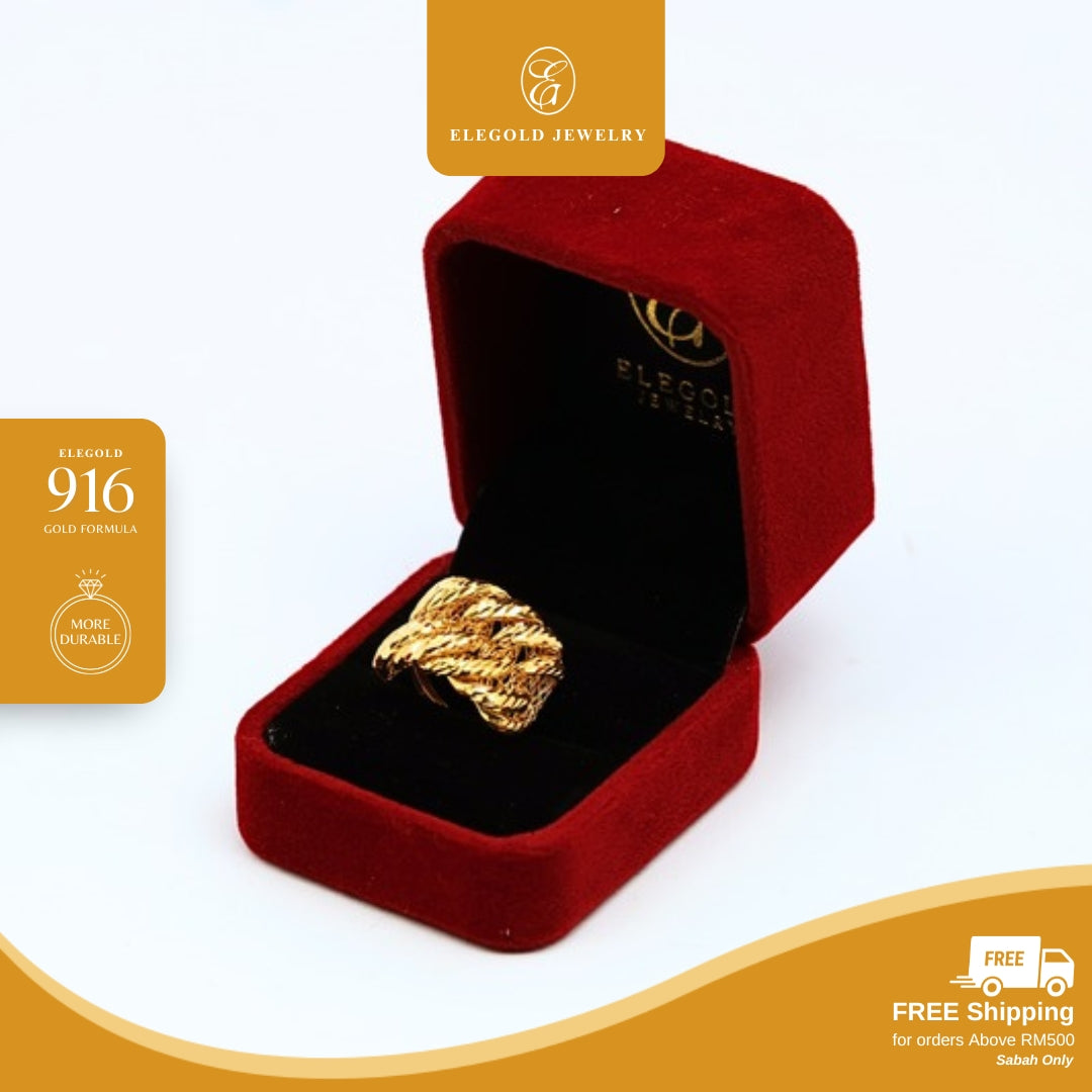 Adira Bold Shiny Kilat • Elegold Jewelry • Category: Cincin Ring • 916G