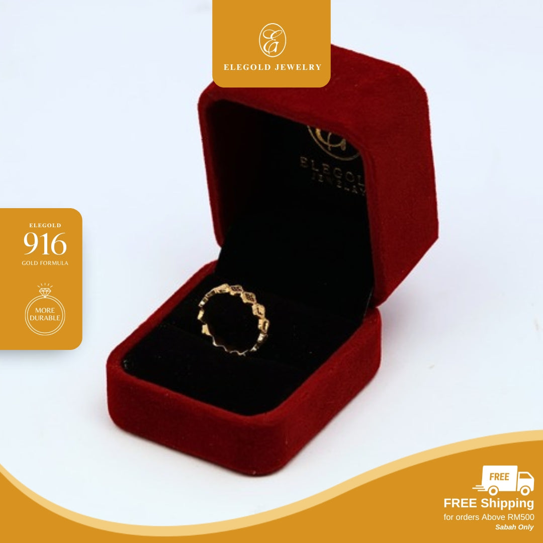 Clover Shattered Ice Kilat Shiny Series Solid • Elegold Jewelry • Category: Cincin Ring • 916G