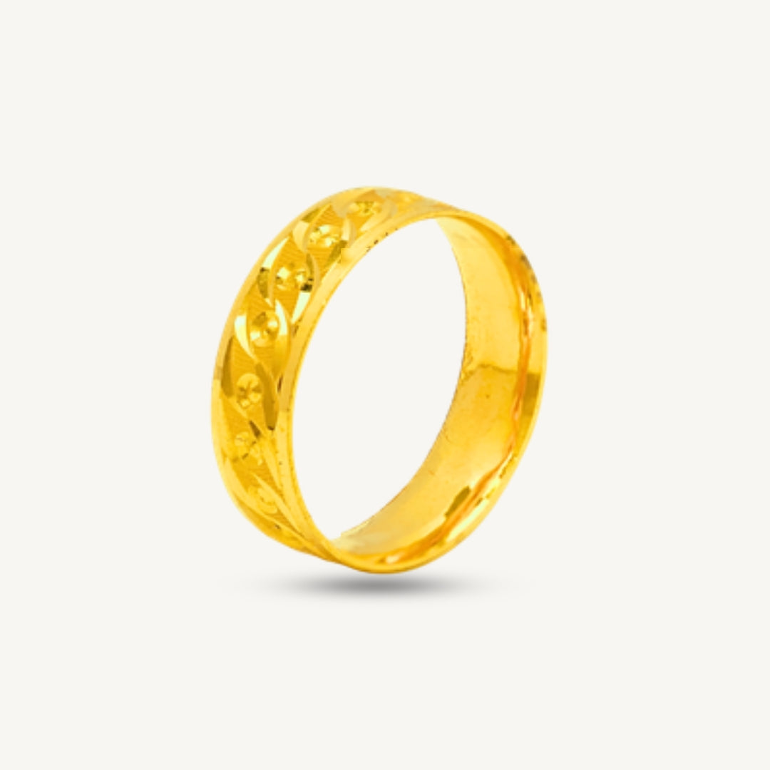 Fashion Shiny Cut Comfort Solid Wedding • Elegold Jewelry • Category: Cincin Ring • 916G