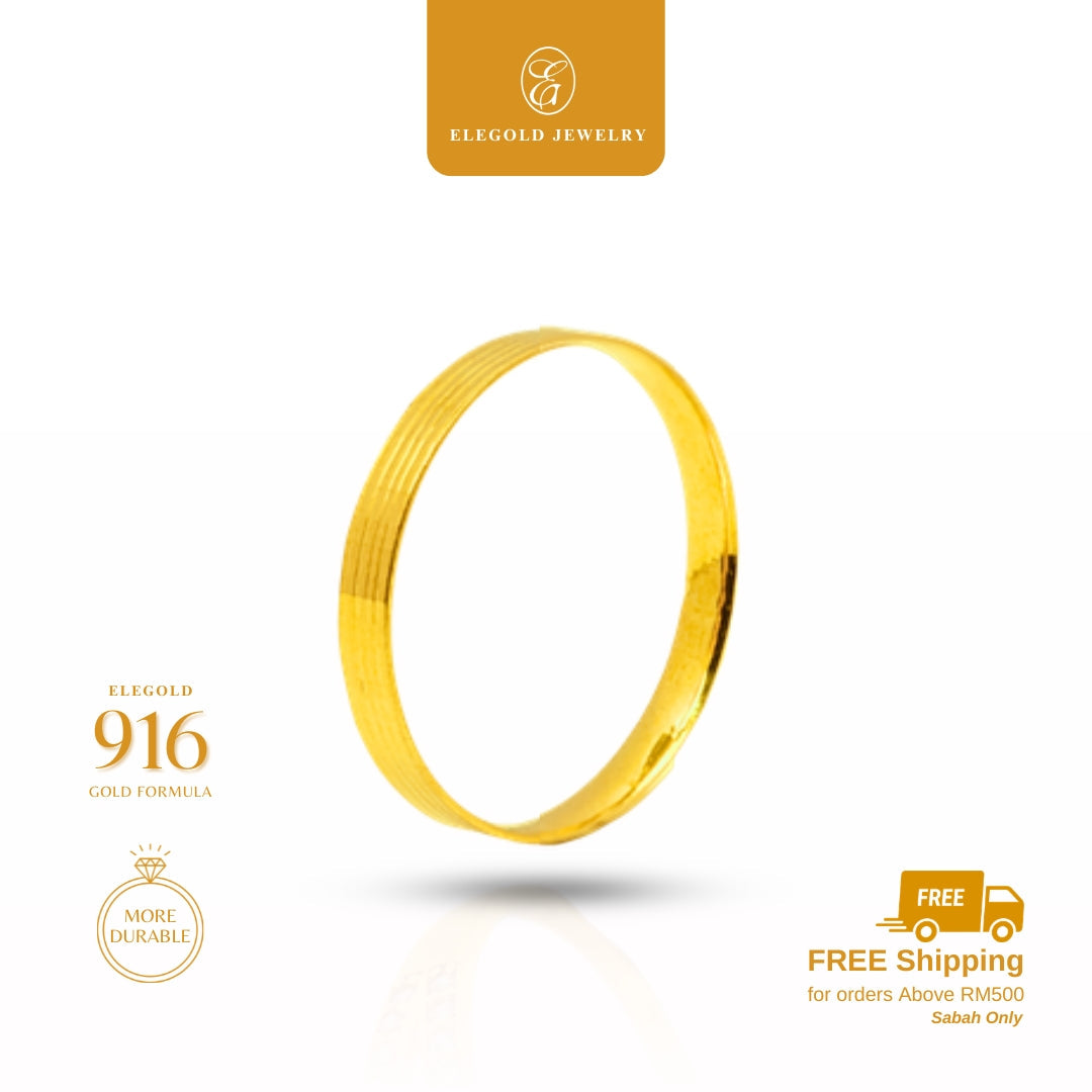 Plain Line Simple Fesyen Comfort Wedding • Elegold Jewelry • Category: Cincin Ring • 916G