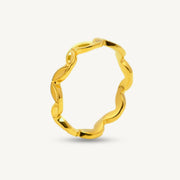 Shattered Ice Wave Leaflet Solid • Elegold Jewelry • Category: Cincin Ring • 916G