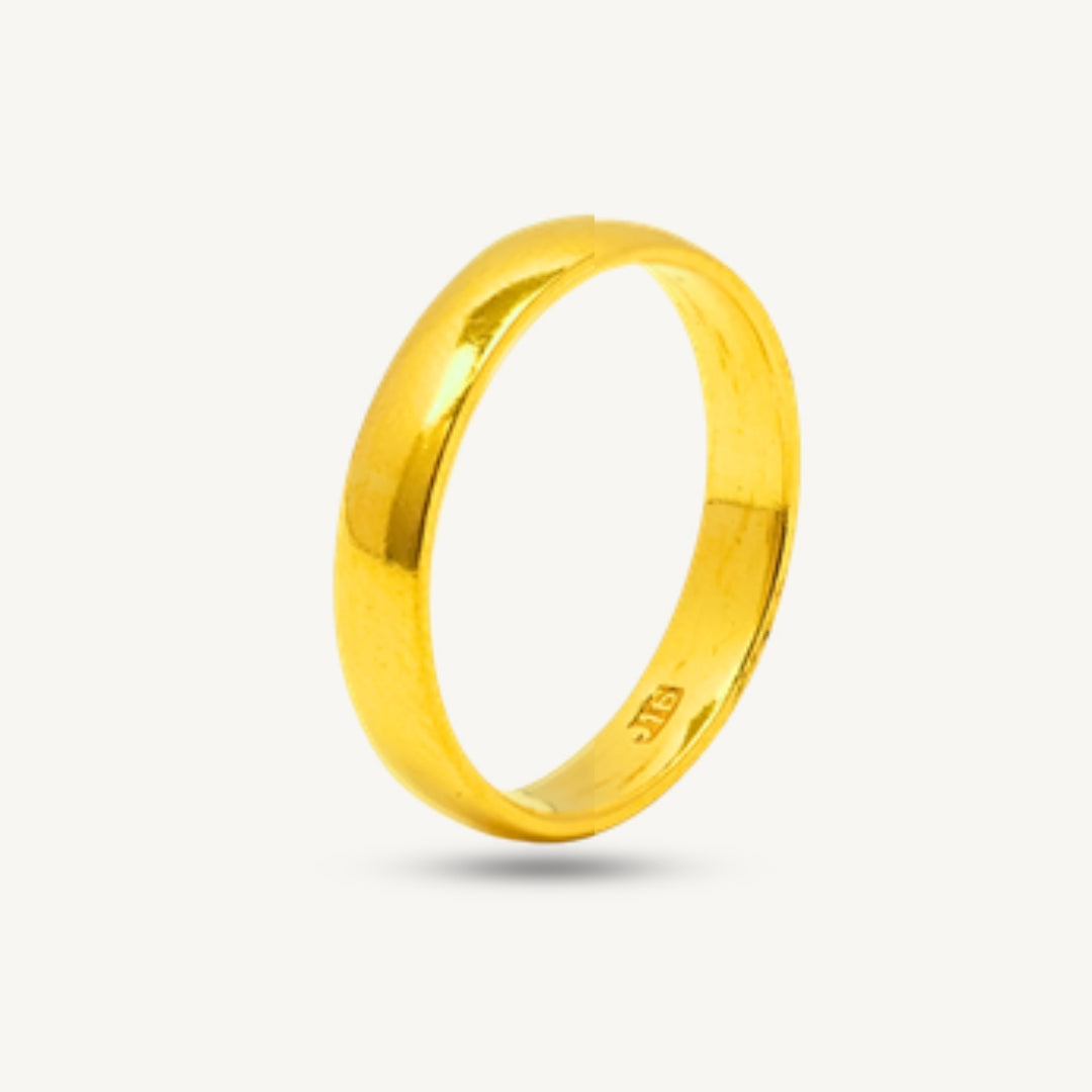 Solid Licin Plain Belah Rotan Handmade | Kahwin Wedding • Elegold Jewelry • Category: Cincin Ring • 916G