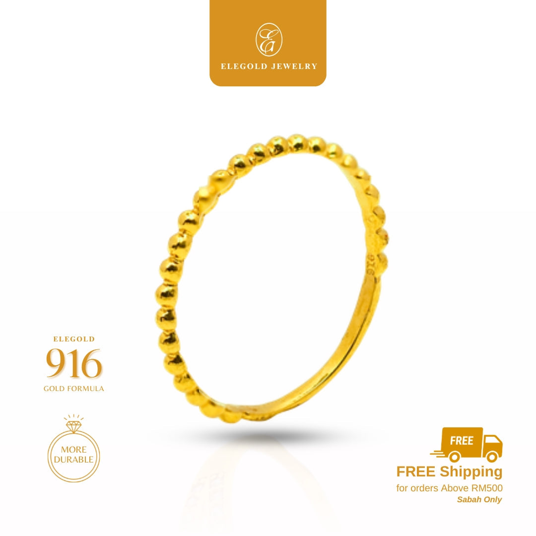 Solid Plain Fesyen Padu Adjustable • Elegold Jewelry • Category: Cincin Ring • 916G