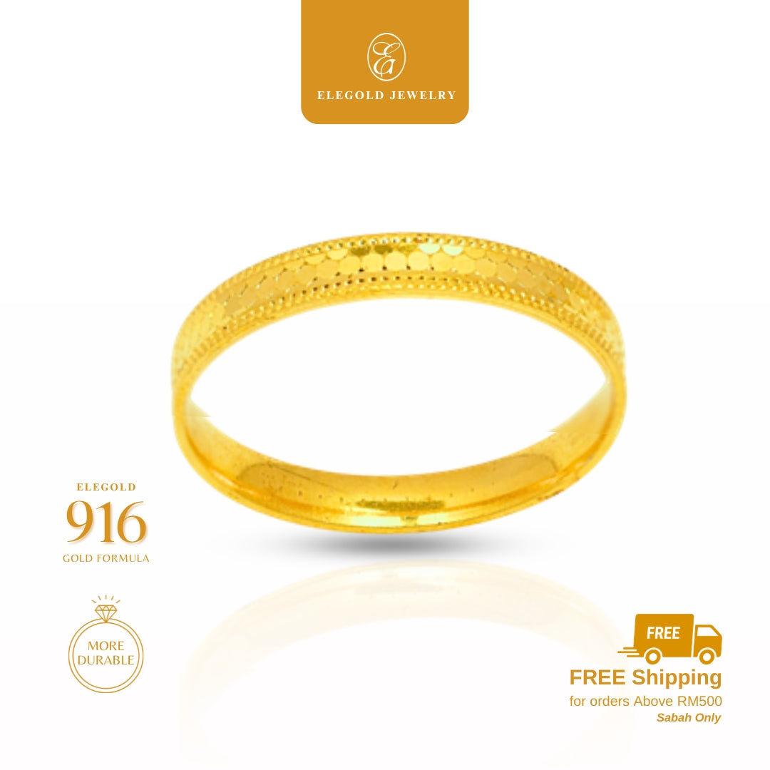 Solid Plain Fesyen Padu Adjustable • Elegold Jewelry • Category: Cincin Ring • 916G