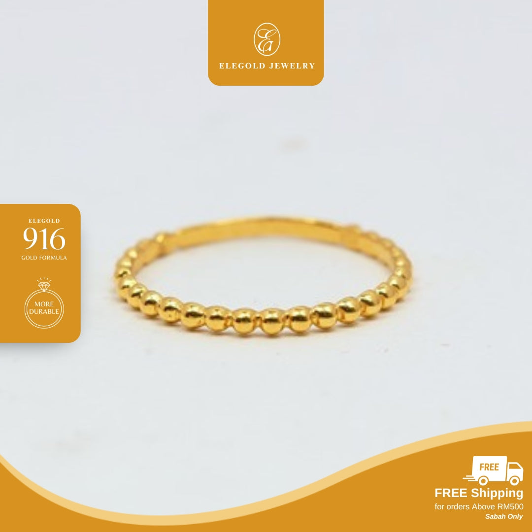 Solid Plain Fesyen Padu Adjustable • Elegold Jewelry • Category: Cincin Ring • 916G