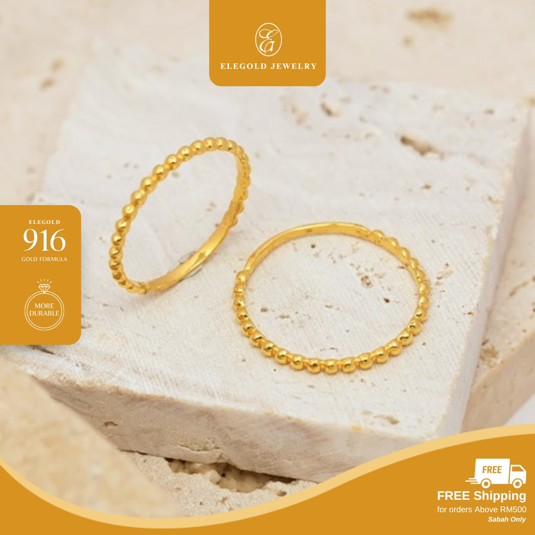 Solid Plain Fesyen Padu Adjustable • Elegold Jewelry • Category: Cincin Ring • 916G