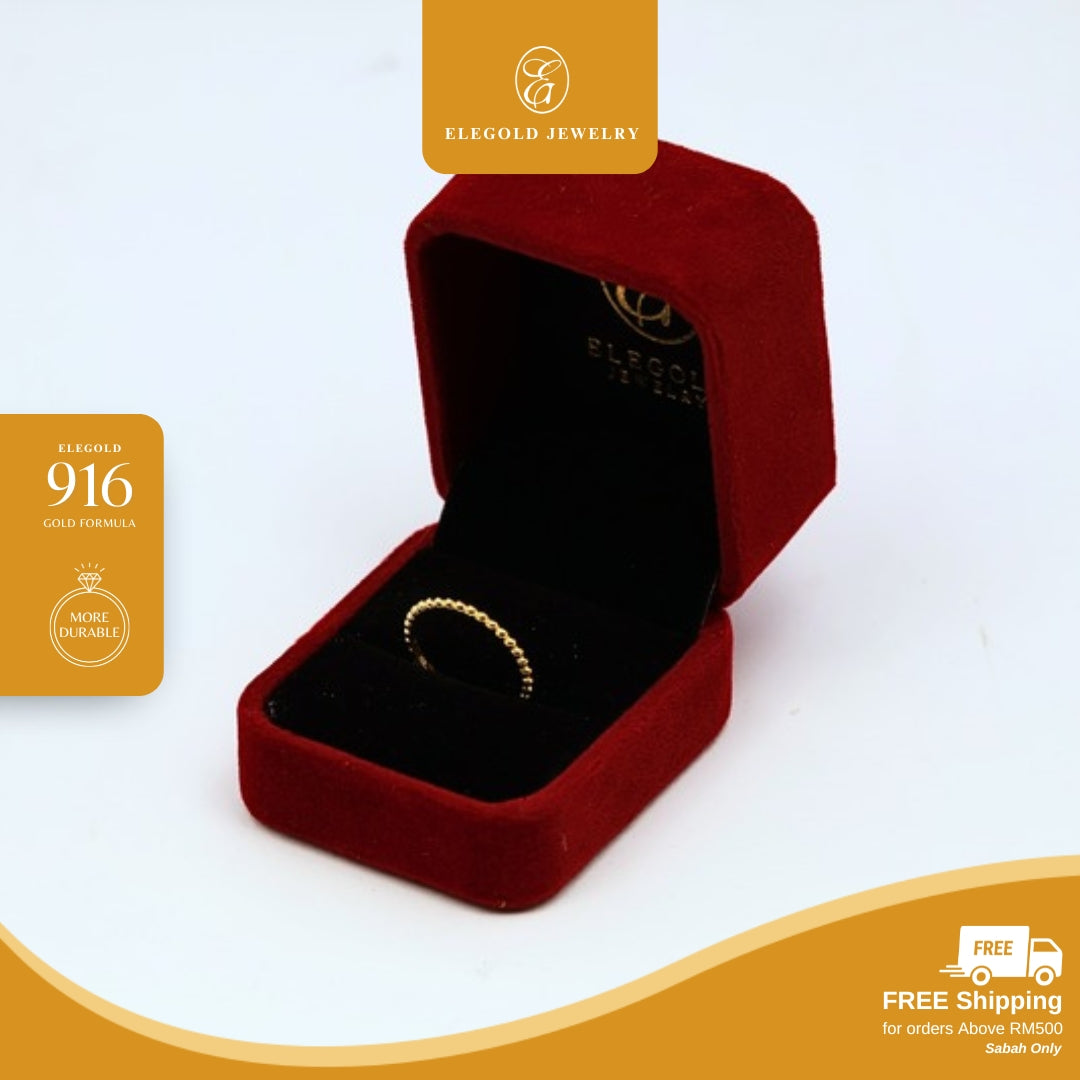 Solid Plain Fesyen Padu Adjustable • Elegold Jewelry • Category: Cincin Ring • 916G