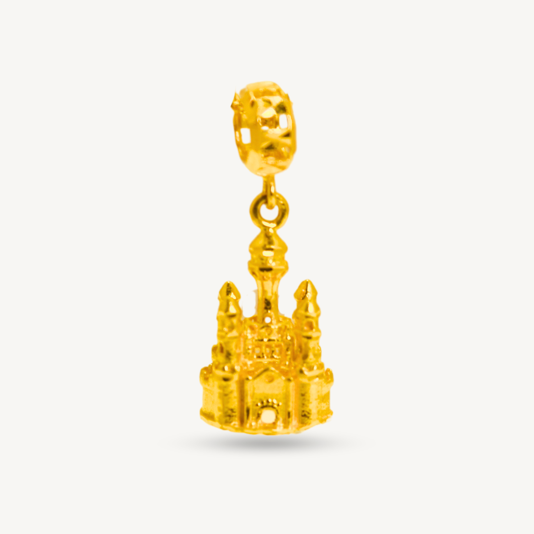 916 Gold Princess Castle Charm | Charm 3D Fesyen Emas 916 | Luxury | Elegold