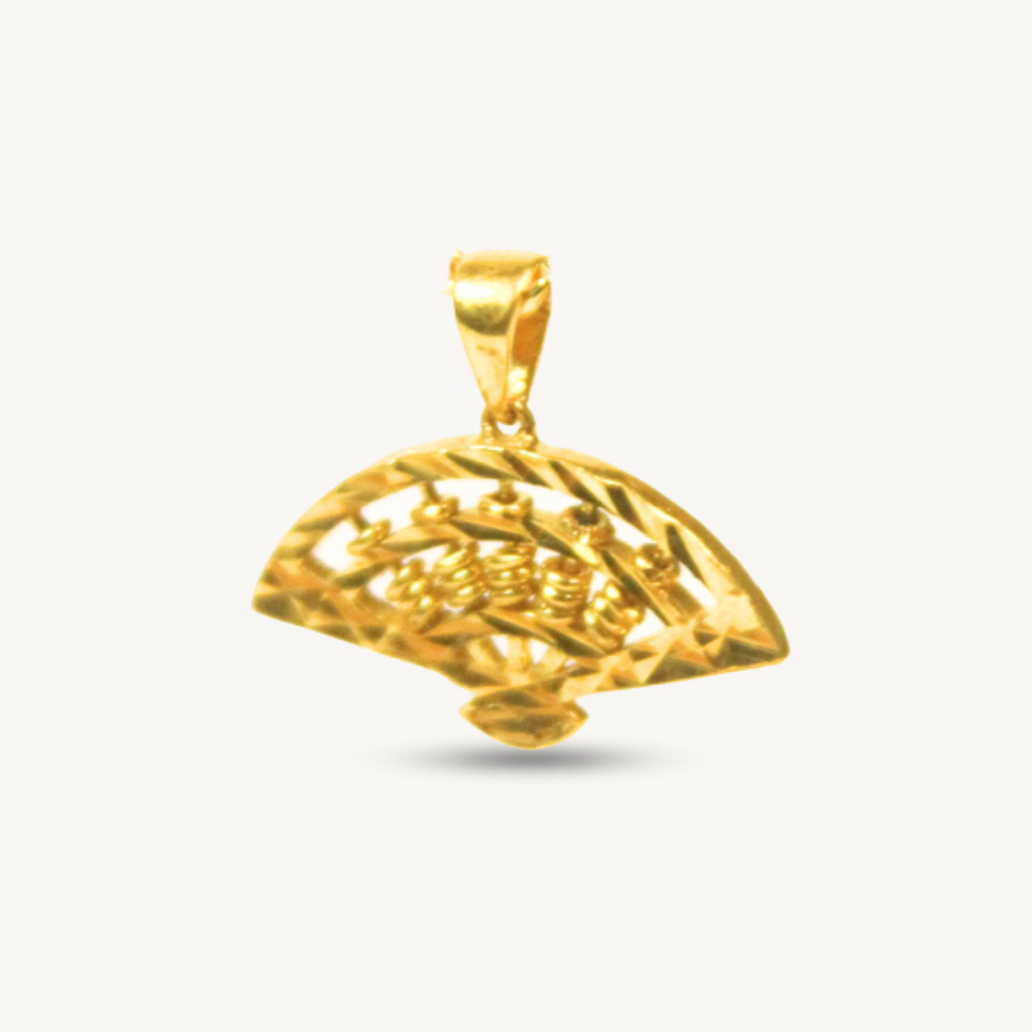 Elegold 916 Gold Abascus Styled Fan Pendant