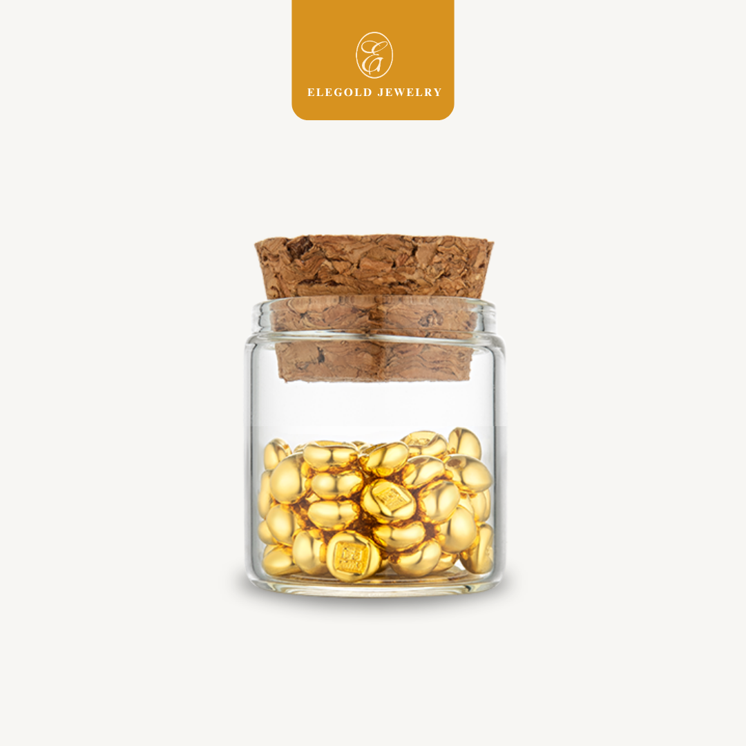 0.1g 999g Pure Solid Mini Gold Bean Elegold [Free Bottle]
