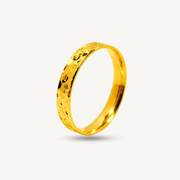 Elegold Trendy Fashion Sparkling Ice Finish 916 Gold RIng (Comfort) 碎碎冰金戒指 - 20R6F