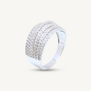Bold CZ Ring White Gold Plated Gold Ring Elegold