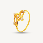Elegold RIbbon White-Gold Plated 916 Gold Ring - 20AVS