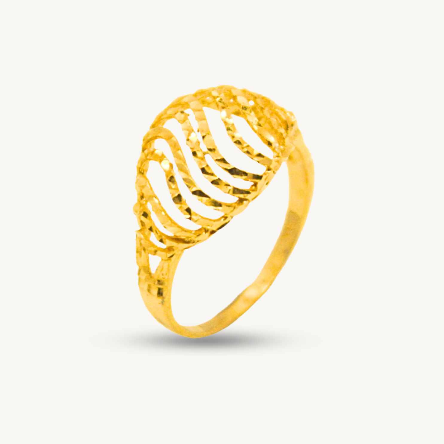 Fashion Wave Strips Gold Ring