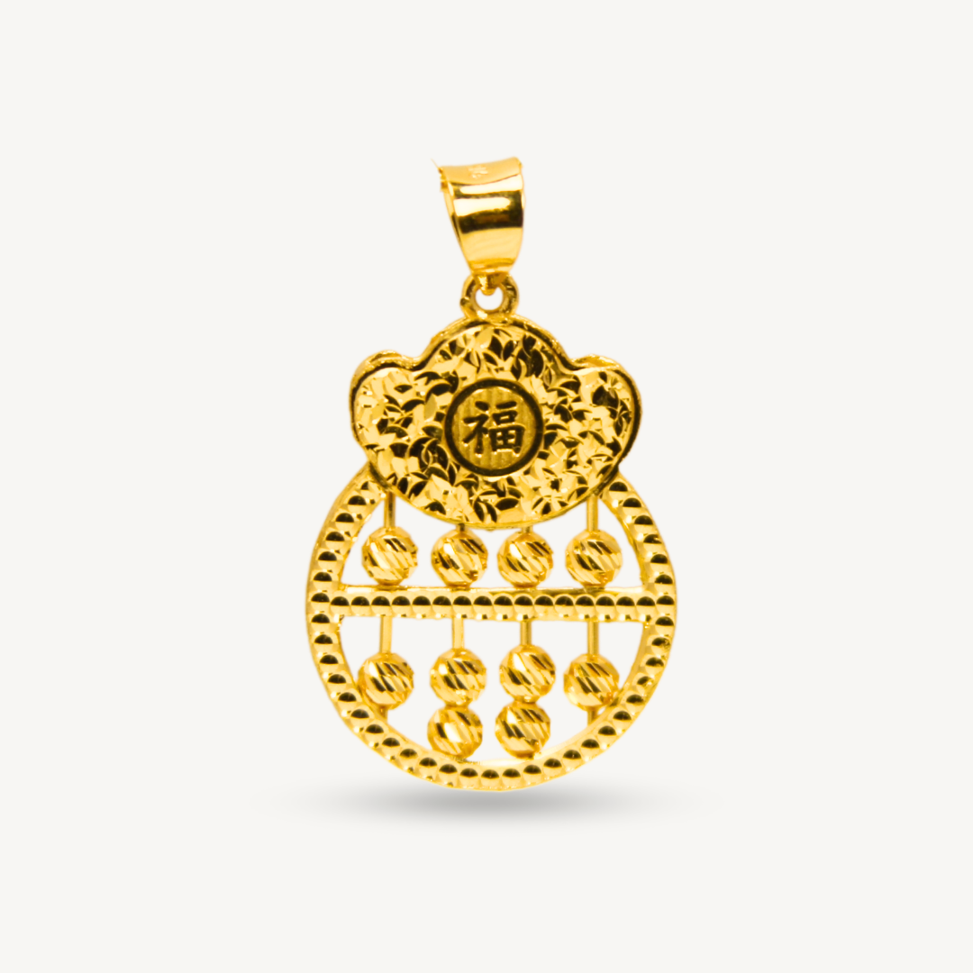 Abascus Prosperity Pendant Gold Pendant Elegold