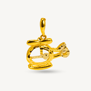916 Gold Dual Color Helicopter Fashion Pendant | Loket Dua Warna Emas 916 | Elegold