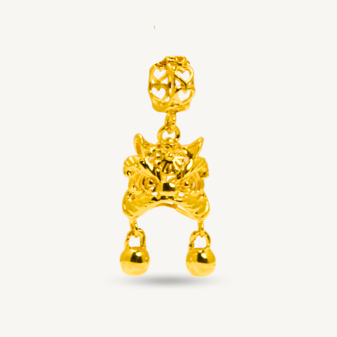 Lion Dance Charm | Tarian Singa Gold Pendant Elegold
