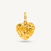 916 Gold Love Fashion Shiny Pendants | Loket Fesyen Hati Emas 916 | Elegold