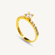 Elegold Classic Infinity CZ Stone Ring - 20K6H