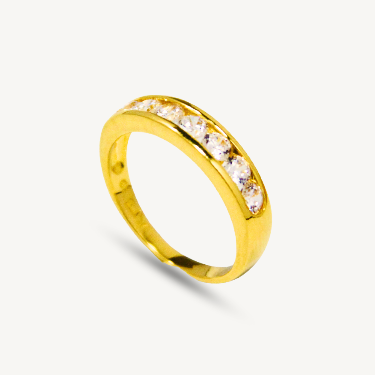 Elegold Channel Set CZ Stone Gold Ring - 20JWU