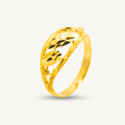 Oval Dia Cut Gold Ring